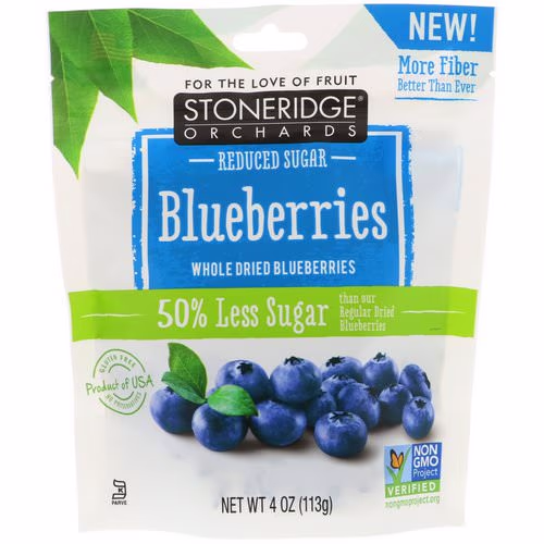 Stoneridge Orchards, Blueberries, Whole Dried Blueberries, Reduced Sugar, 4 oz (113 g) Review Stoneridge Orchards, Blueberries, Whole Dried Blueberries, Reduced Sugar, 4 oz (113 g) Review