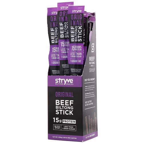 Stryve Foods, Beef Biltong Stick, Original, 12 Sticks, 1 oz (28 g) Each Review Stryve Foods, Beef Biltong Stick, Original, 12 Sticks, 1 oz (28 g) Each Review