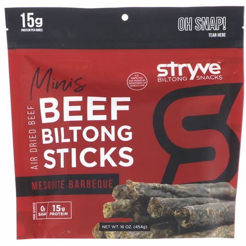 Stryve Foods, Biltong Sticks, Minis, Mesquite Barbeque, 16 oz (454 g) Review Stryve Foods, Biltong Sticks, Minis, Mesquite Barbeque, 16 oz (454 g) Review