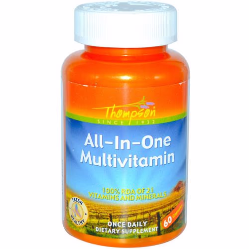 Thompson, All-In-One Multivitamin, 60 Veggie Caps Review Thompson, All-In-One Multivitamin, 60 Veggie Caps Review