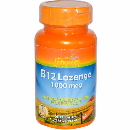 Thompson, B12 Lozenge, Natural Cherry Flavor, 1000 mcg, 30 Lozenges Review Thompson, B12 Lozenge, Natural Cherry Flavor, 1000 mcg, 30 Lozenges Review