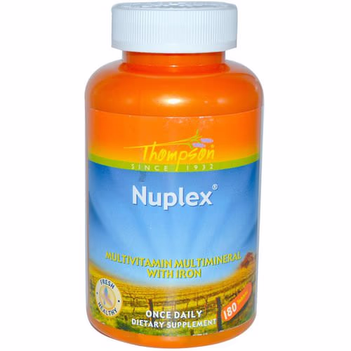 Thompson, Nuplex, Multivitamin Multimineral with Iron, 180 Tablets Review Thompson, Nuplex, Multivitamin Multimineral with Iron, 180 Tablets Review