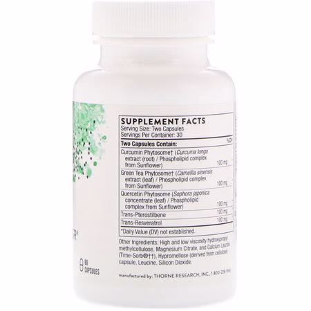 白藜蘆醇, 抗氧化劑: Thorne Research, PolyResveratrol-SR, 60 Capsules