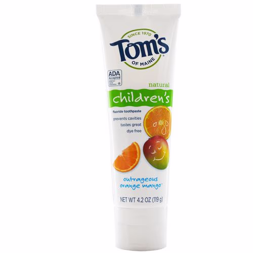 Tom's of Maine, Natural Children's Fluoride Toothpaste, Outrageous Orange Mango, 4.2 oz (119 g) Review Tom's of Maine, Natural Children's Fluoride Toothpaste, Outrageous Orange Mango, 4.2 oz (119 g) Review