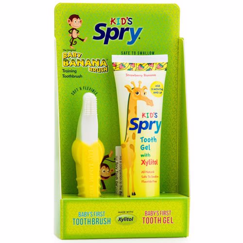 Xlear, The Original Baby Banana Brush, Training Toothbrush and Gel, 2 Piece Kit Review