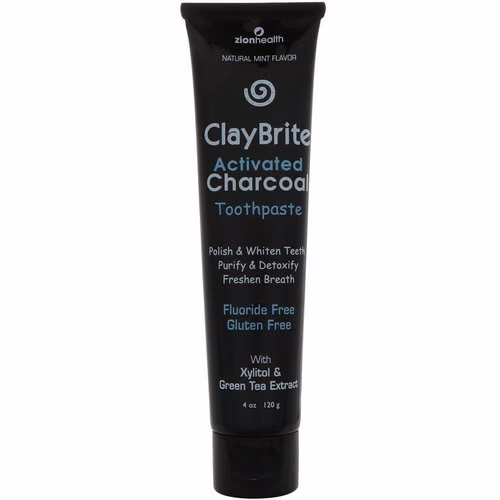 Zion Health, ClayBrite, Activated Charcoal Toothpaste, Natural Mint Flavor, 4 oz (120 g) Review Zion Health, ClayBrite, Activated Charcoal Toothpaste, Natural Mint Flavor, 4 oz (120 g) Review