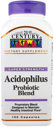 Acidophilus Probiotic Blend, 150 Capsules by 21st Century, 補充劑，益生菌，穩定的益生菌 HK 香港