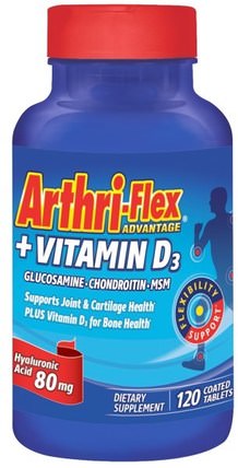 Arthri-Flex Advantage, + Vitamin D3, 120 Coated Tablets by 21st Century, 補充劑，氨基葡萄糖，健康，骨骼，骨質疏鬆症，關節健康 HK 香港