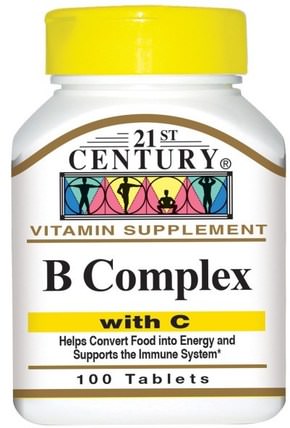 B Complex, with C, 100 Tablets by 21st Century, 維生素，維生素b複合物 HK 香港