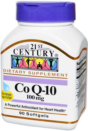 Co Q-10, 100 mg, 90 Softgels by 21st Century, 補充劑，輔酶q10，coq10 HK 香港