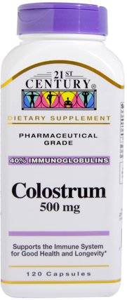 Colostrum, 500 mg, 120 Capsules by 21st Century, 補品，牛製品，初乳 HK 香港