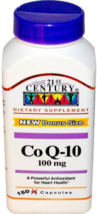 CoQ10, 100 mg, 150 Capsules by 21st Century, 補充劑，輔酶q10，coq10 HK 香港