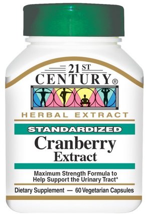 Cranberry Extract, Standardized, 60 Veggie Caps by 21st Century, 草藥，蔓越莓 HK 香港