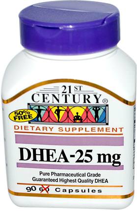 DHEA-25 mg, 90 Capsules by 21st Century, 補充劑，dhea HK 香港