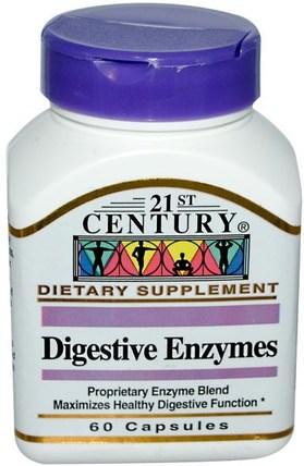 Digestive Enzymes, 60 Capsules by 21st Century, 補充劑，消化酶 HK 香港