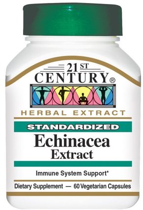 Echinacea Extract, 60 Veggie Caps by 21st Century, 補充劑，抗生素，紫錐花膠囊片 HK 香港