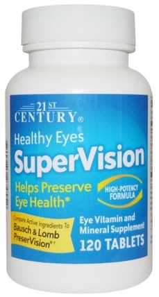 Healthy Eyes SuperVision, High-Potency Formula, 120 Tablets by 21st Century, 健康，眼保健，視力保健，視力 HK 香港