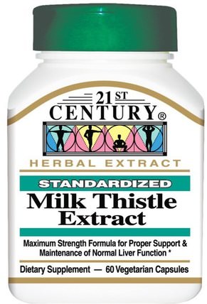 Milk Thistle Extract, 60 Veggie Caps by 21st Century, 健康，排毒，奶薊（水飛薊素） HK 香港