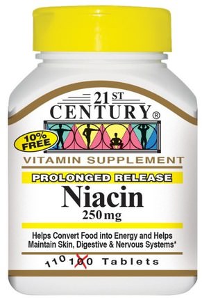 Niacin, 250 mg, 110 Tablets by 21st Century, 維生素，維生素b，維生素b3，維生素b3 - 菸酸 HK 香港