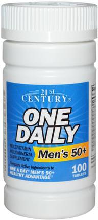One Daily, Mens 50+, Multivitamin Multimineral, 100 Tablets by 21st Century, 維生素，男性多種維生素 HK 香港
