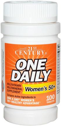 One Daily, Womans 50+, Multivitamin Multimineral, 100 Tablets by 21st Century, 維生素，女性多種維生素 HK 香港