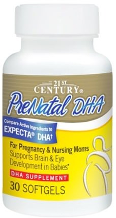 PreNatal DHA, 30 Softgels by 21st Century, 補充劑，efa omega 3 6 9（epa dha），dha，健康，懷孕 HK 香港