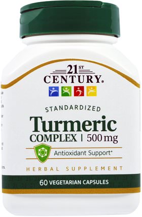 Turmeric Complex, 500 mg, 60 Veggie Caps by 21st Century, 補充劑，抗氧化劑，薑黃素，薑黃 HK 香港