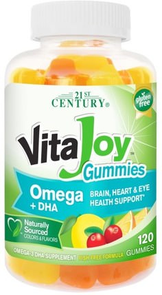 VitaJoy Gummies, Omega + DHA, 120 Gummies by 21st Century, 補充劑，efa omega 3 6 9（epa dha），omega 369 gummies，vitajoy HK 香港