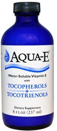 Aqua-E, Water-Soluble Vitamin E with Tocopherols + Tocotrienols, 8 fl oz (237 ml) by A.C. Grace Company, 維生素，維生素e HK 香港