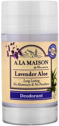 Deodorant, Lavender Aloe, 2.4 oz (70 g) by A La Maison de Provence, 洗澡，美容，除臭劑 HK 香港