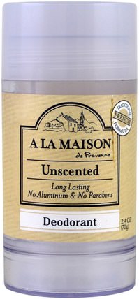 Deodorant, Unscented, 2.4 oz (70 g) by A La Maison de Provence, 洗澡，美容，除臭劑 HK 香港