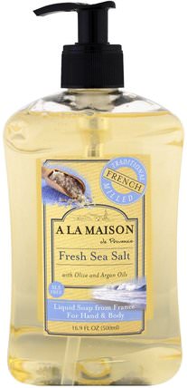 Hand and Body Soap, Fresh Sea Salt, 16.9 fl oz (500 ml) by A La Maison de Provence, 洗澡，美容，肥皂 HK 香港