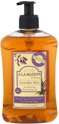 Hand & Body Soap, Lavender Aloe, 16.9 fl oz (500 ml) by A La Maison de Provence, 洗澡，美容，肥皂 HK 香港