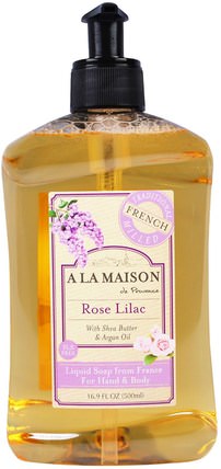 Hand & Body Soap, Rose Lilac, 16.9 fl oz (500 ml) by A La Maison de Provence, 洗澡，美容，肥皂 HK 香港