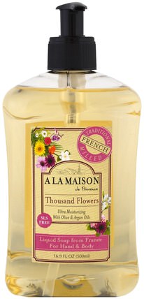 Hand & Body Soap, Thousand Flowers, 16.9 fl oz (500 ml) by A La Maison de Provence, 洗澡，美容，摩洛哥堅果浴，肥皂 HK 香港