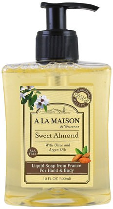 Liquid Soap For Hand & Body, Sweet Almond, 10 fl oz (300 ml) by A La Maison de Provence, 洗澡，美容，肥皂 HK 香港