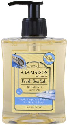 Liquid Soap For Hands & Body, Fresh Sea Salt, 10 fl oz (300 ml) by A La Maison de Provence, 洗澡，美容，肥皂 HK 香港