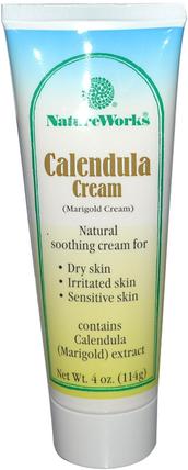 NatureWorks, Calendula Cream, 4 oz (114 g) by Abkit, 美容，面部護理，曬傷防曬，金盞花，皮膚型酒渣鼻，敏感肌膚 HK 香港