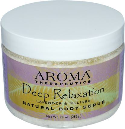 Natural Body Scrub, Deep Relaxation, Lavender and Melissa, 10 oz (283 g) by Abra Therapeutics, 洗澡，美容，身體磨砂 HK 香港