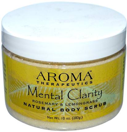 Natural Body Scrub, Mental Clarity, Rosemary & Lemongrass, 10 oz (283 g) by Abra Therapeutics, 洗澡，美容，身體磨砂 HK 香港