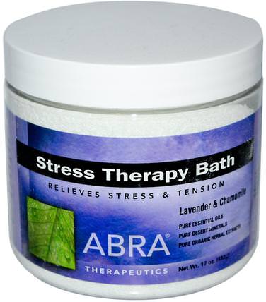 Stress Therapy Bath, Lavender & Chamomile, 17 oz (482g) by Abra Therapeutics, 洗澡，美容，浴鹽 HK 香港