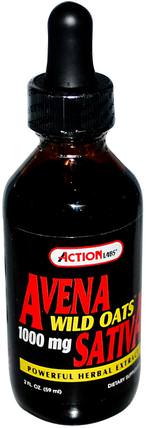 Avena Sativa, Wild Oats, 1000 mg, 2 fl oz (59 ml) by Action Labs, 草藥，燕麥（野燕麥），動作實驗室草藥 HK 香港
