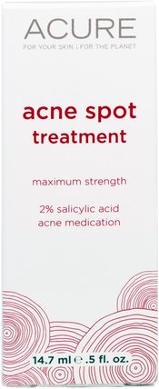 Acne Spot Treatment, .5 fl oz (14.7 ml) by Acure Organics, 健康，粉刺，皮膚型粉刺易發皮膚 HK 香港