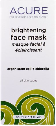 Brightening Face Mask, 1.7 oz (50 ml) by Acure Organics, 洗澡，美容，摩洛哥堅果，面部護理，皮膚 HK 香港