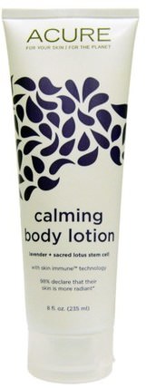Calming Body Lotion, Lavender + Sacred Lotus Stem Cell, 8 fl oz (235 ml) by Acure Organics, 沐浴，美容，摩洛哥堅果乳液和黃油 HK 香港
