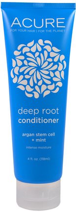 Deep Root Conditioner, Argan Stem Cell + Mint, 4 fl oz (118 ml) by Acure Organics, 洗澡，美容，argan護髮素 HK 香港