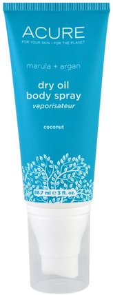 Dry Oil Body Spray, Coconut, 3 fl oz (88.7 ml) by Acure Organics, 美容，面部護理 HK 香港