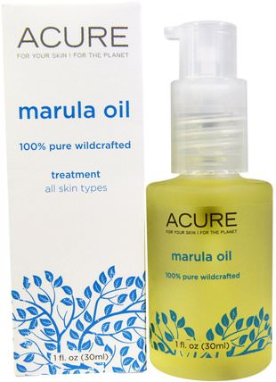 Marula Oil Treatment, All Skin Types, 1 fl oz (30 ml) by Acure Organics, 美容，面部護理，皮膚類型色素沉著，曬傷皮膚 HK 香港