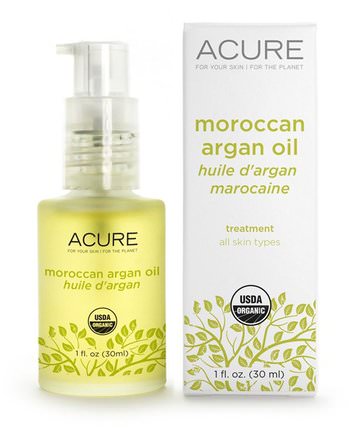 Moroccan Argan Oil, Treatment, All Skin Types, 1 fl oz (30 ml) by Acure Organics, 沐浴，美容，摩洛哥堅果，面部護理，皮膚類型正常至乾性皮膚 HK 香港