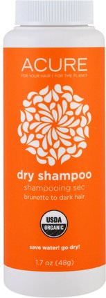 Organic Dry Shampoo, Brunette to Dark Hair, 1.7 oz (48 g) by Acure Organics, 洗澡，美容，洗髮水，乾洗發，頭髮，頭皮 HK 香港